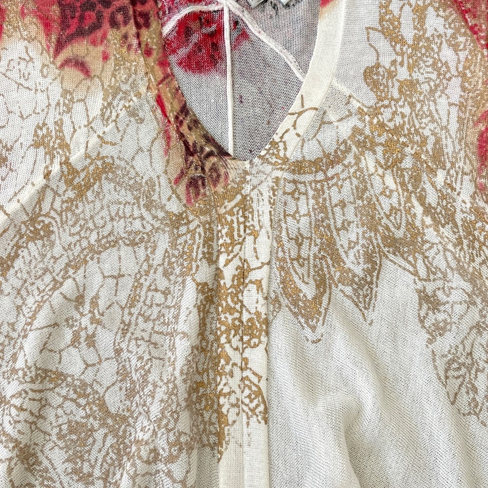 NWOT Alberto Makali Womens Swing Sleeveless Top Beige Red Leopard Print Sz M - Picture 3 of 8